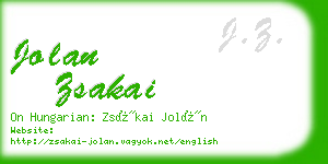 jolan zsakai business card